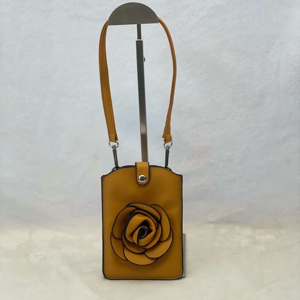 Yellow Mini Bag with Floral Design